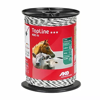 Produkt Bild KERBL TopLine Litze weiß/schwarz 400m 1